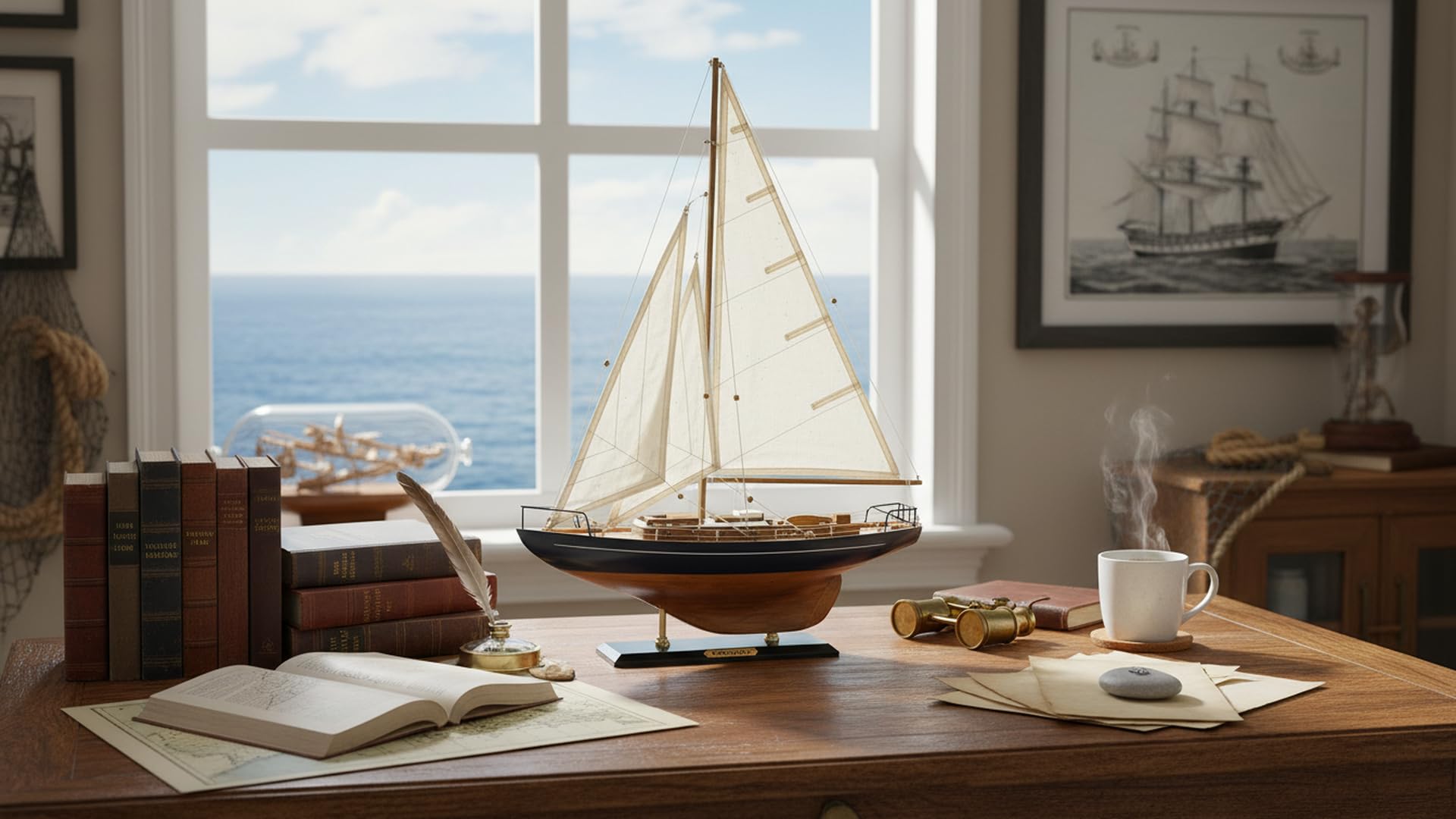 Amazon.co.jp: SAILINGSTORY 木製ヨット装飾ヨットモデル船