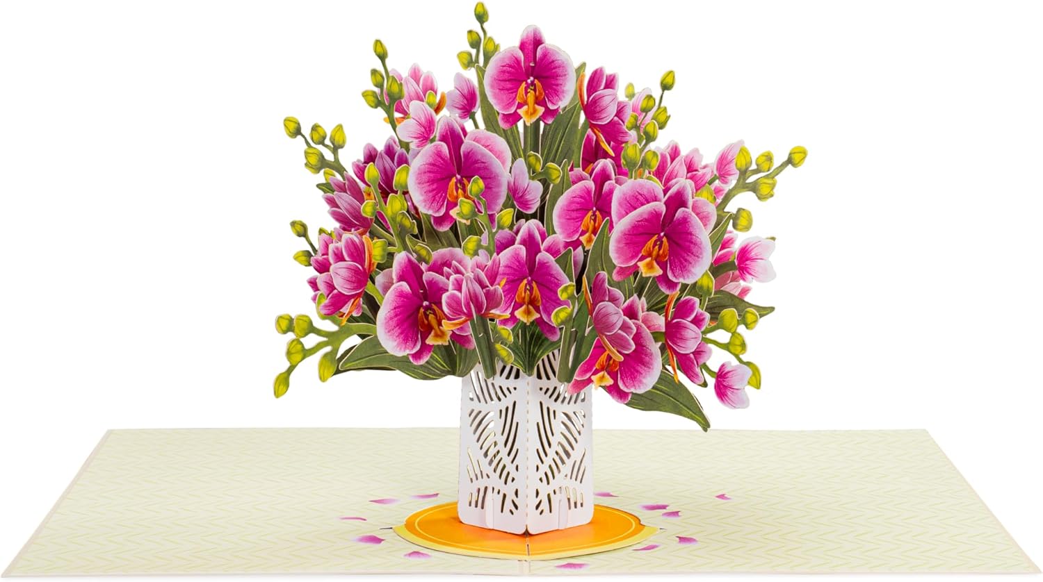 Paper Love 3D Valentines Pop Up Flower Bouquet Card, with Orchids Forever Flowers Keepsake, Valentine's Day Gift, Birthday, Graduation, Get Well, Thank You, All Occasion - Oversized 10" x 7" Cards - Includes Envelope and Note - Image 6
