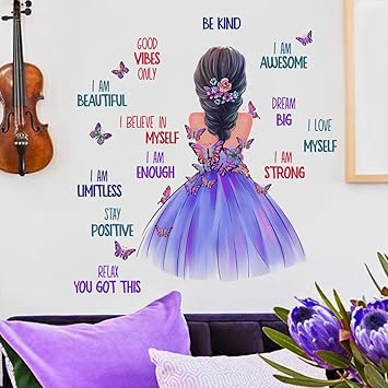 JAAMSO ROYALS Inspirational Quotes Girl Design Wall Art Decoration Stickers for Walls of Home, Wall Sticker for Living Room, Wall Stickers for Home, Wall Painting Stickers (30CM x 80CM)-Self-Adhesive - image, photos