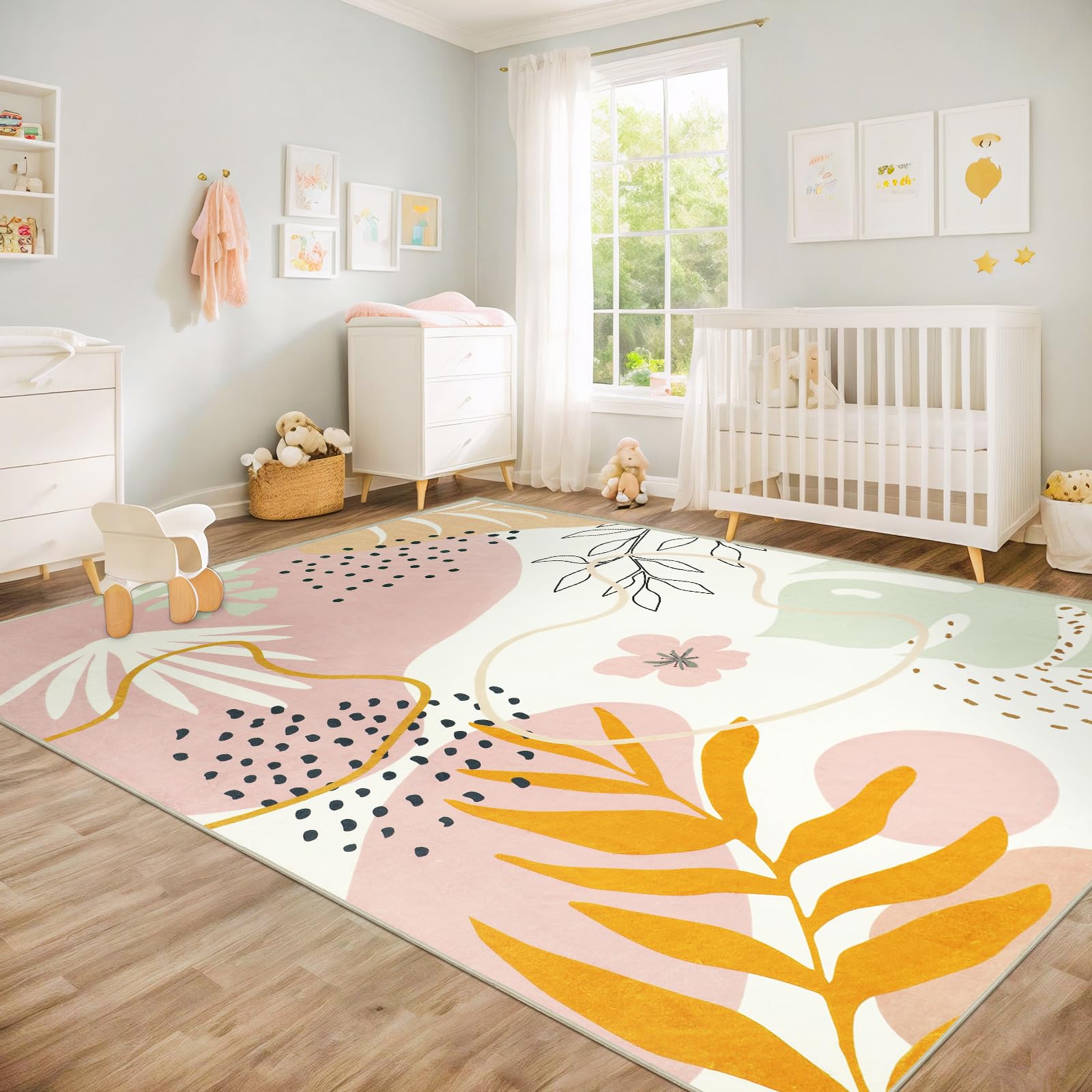 Amazon.com: Capslpad Area Rugs 8x10, Washable Nursery Rug, Low