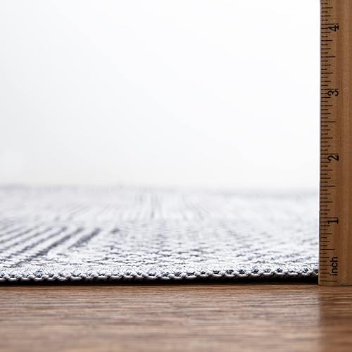 Miniatura 10 de Bloom Rugs Mysia Alfombra lavable de 5 x 7 pies, color negromarfil, alfombra geométrica para sala de estar, dormitorio, comedor y cocina, tamaño