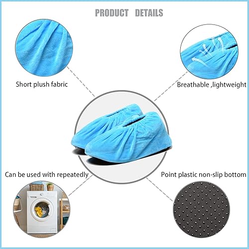Miniatura 4 de Yveytat Fundas antideslizantes reutilizables para zapatos, fundas de zapatos gruesas lavables de alta calidad para el hogar, oficina, laboratorio,