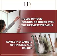 Vista 4 de Haute Decor Gancho para Corona de Longitud Ajustable - Capacidad de 20 lb