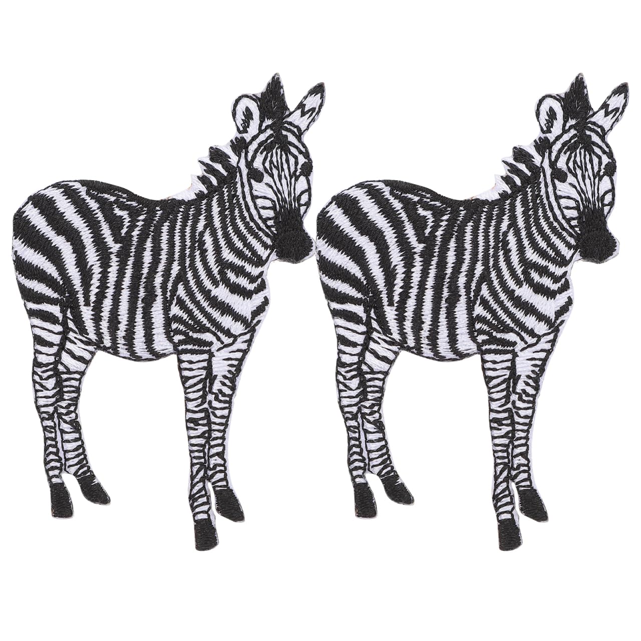 BESTOYARD 2Pcs Zebra Embroidered Iron on/Sew on Patches, DIY Craft Appliques for Clothes, Dress, Hat, Jeans, Shoes, Jungle Animal Fabric Patches