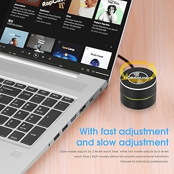 Nobsound USB Volume Control Knob with Mute Function, Compatible with Windows, Mac, Android, iOS, Mini Desktop Audio Controller with Breathing Light (DV-01)