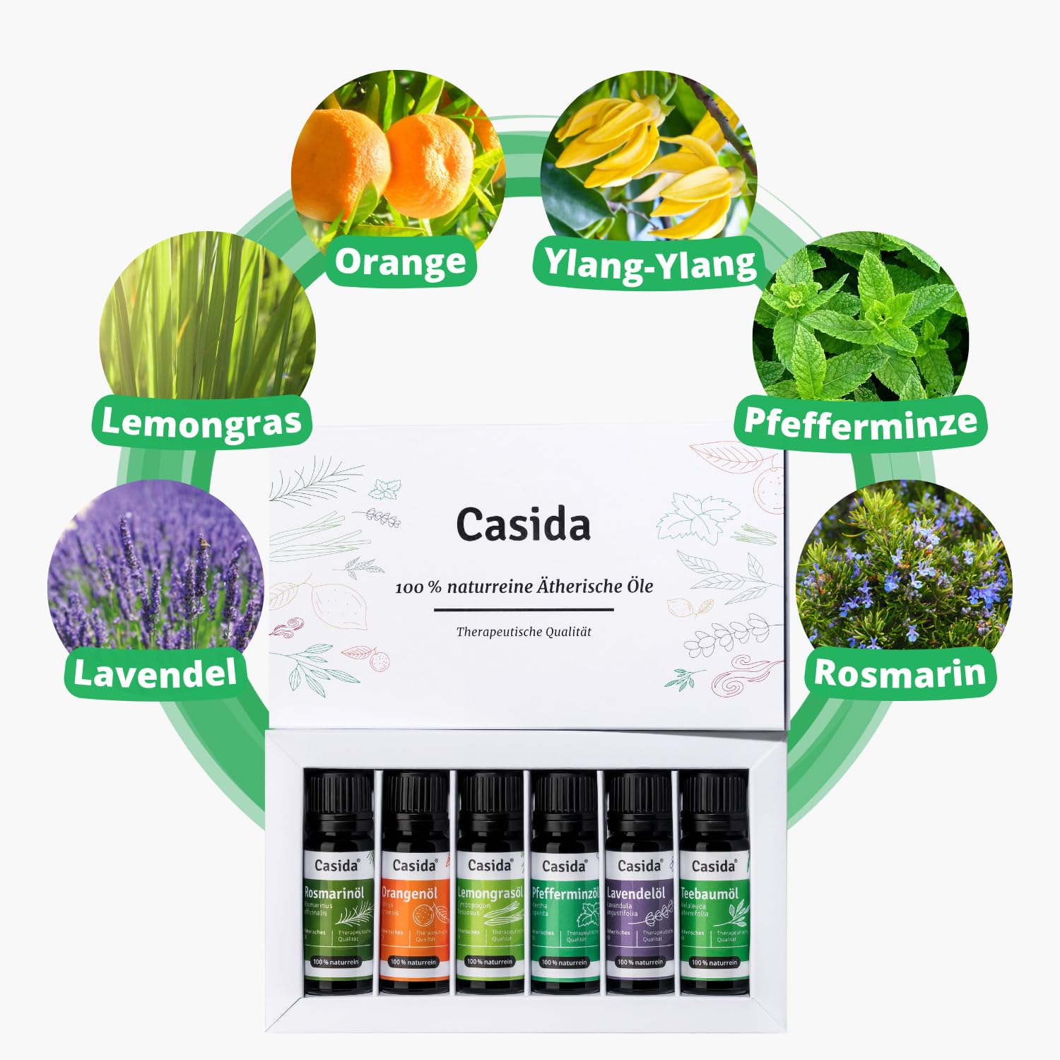 Difusor de aroma de madera con Top 6 Set de aceites esenciales naturales – Difusor de aroma – 300 ml – Tecnología ultrasónica silenciosa – Humidificador – Iluminación LED
