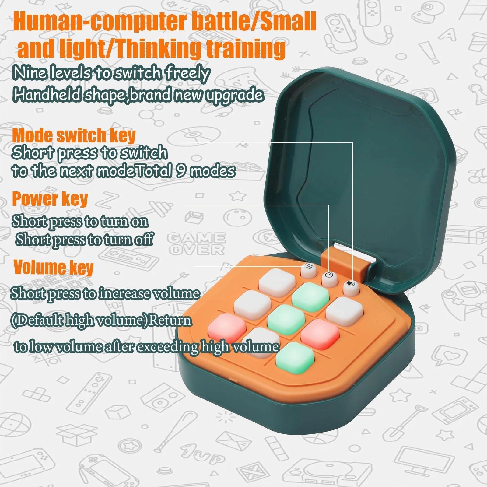 Tic Tac Toe Console Portatile 7-in-1 Giochi Educativi | Sudoku, Memoria, 2 Giocatori Per Bambini 7-14 Anni