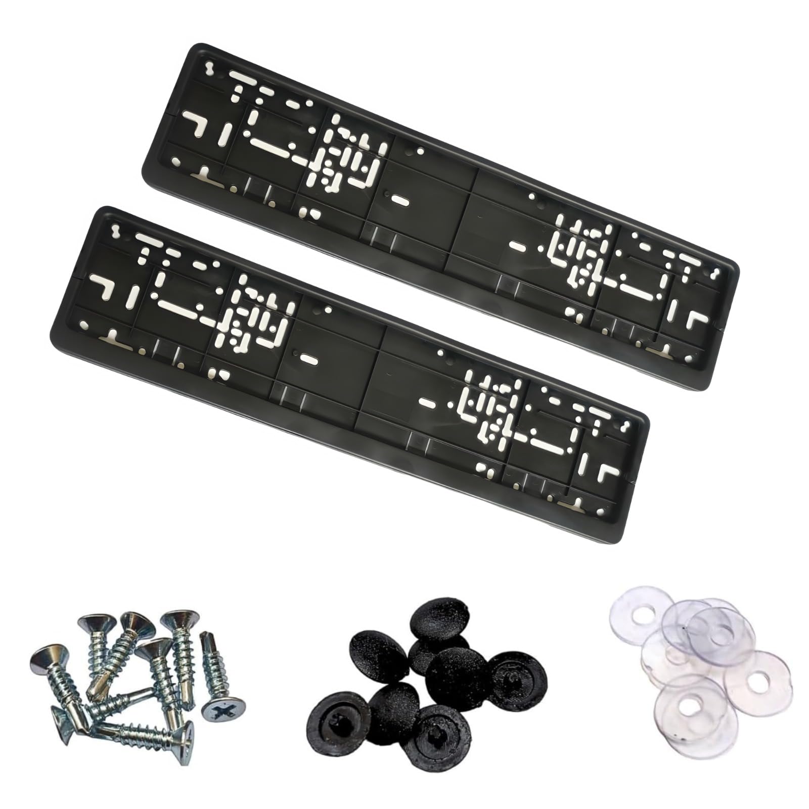 License Frame Cover for Car Number Plate - 53x13cm, with Screws - Compatible with Dubai, Abu Dhabi, Sharjah, Ras Al Khaimah, Fujairah, and Ajman