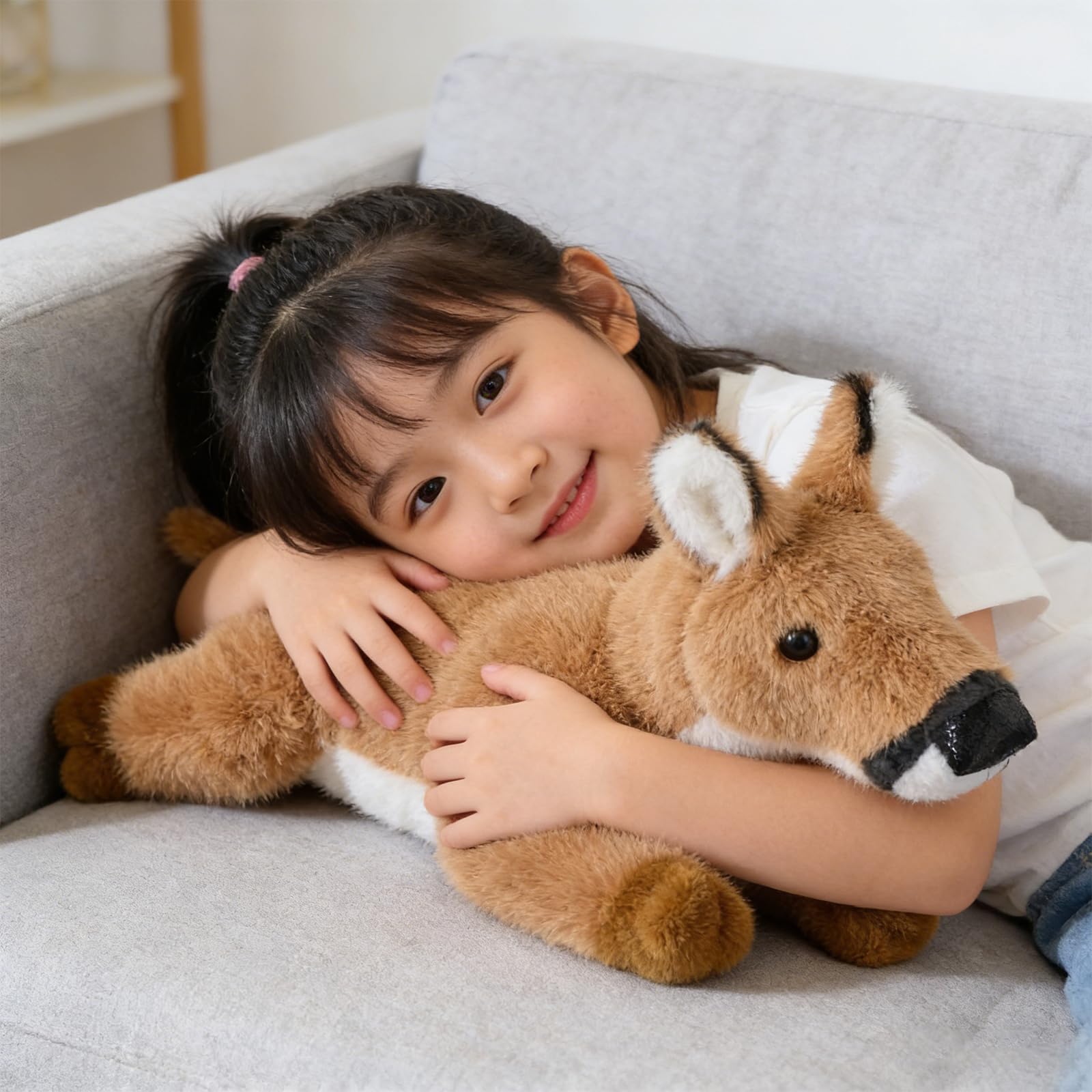 Hirsche Kuscheltier, 28/38/55cm Hirsch Plüschtier, Stofftier Plüsch Puppe Plüschtiere, Geschenk für Jungen Mädchen (55CM)