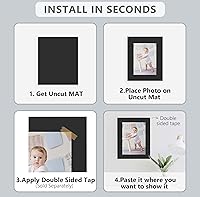 Vista 8 de Somime Paquete de 12 tablas de respaldo solo - 16x20 alfombrillas negras sin cortar, tablas de respaldo sin ácido, ideales