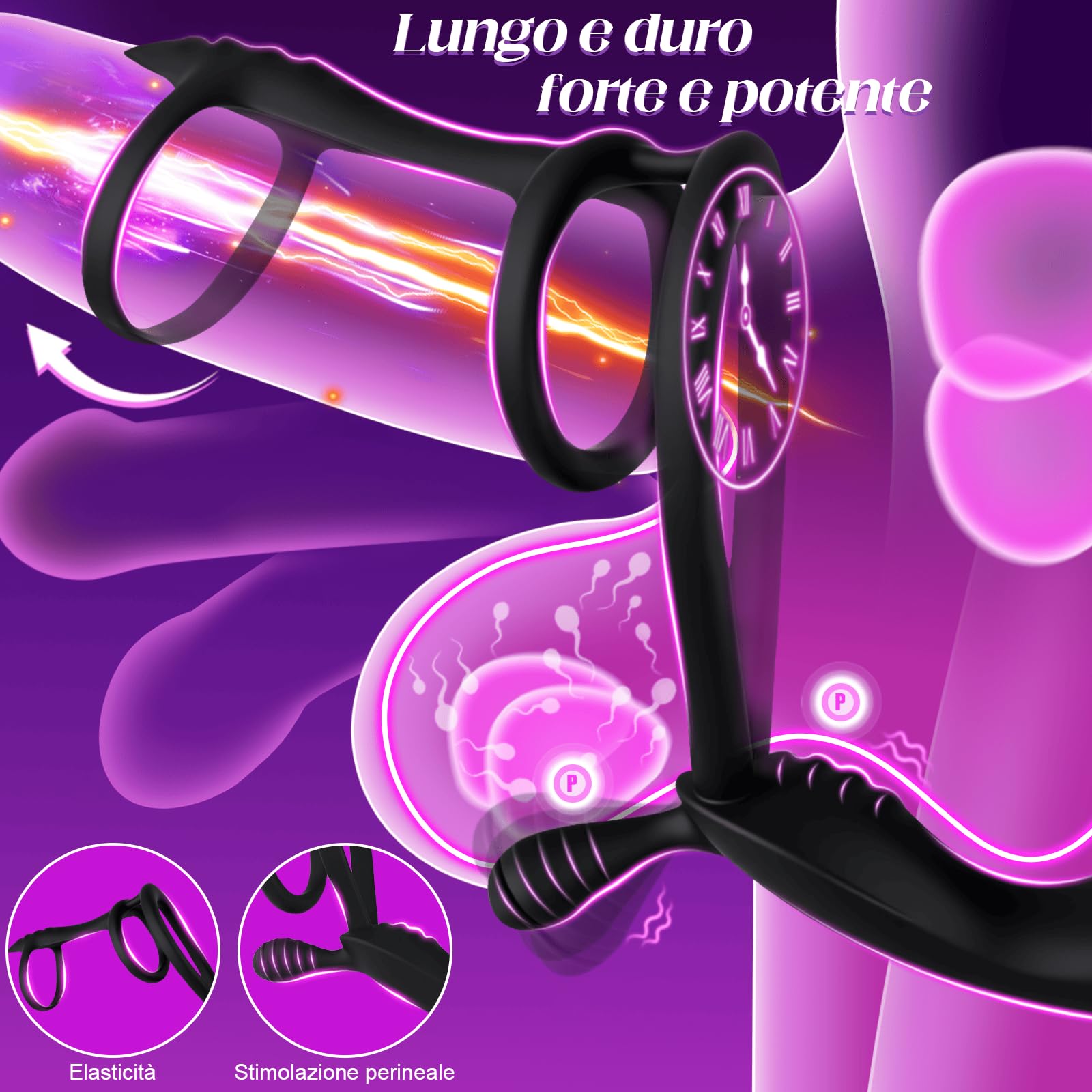 Vibratore Anale Dildo Anale Prostata Vibratore Massaggiatore Prostatico con Anello per Pene Giocattoli Sessuali Silicone Dilatatore Uomo Vibratoreper 10 Modalità di Vibrazione con Telecomando