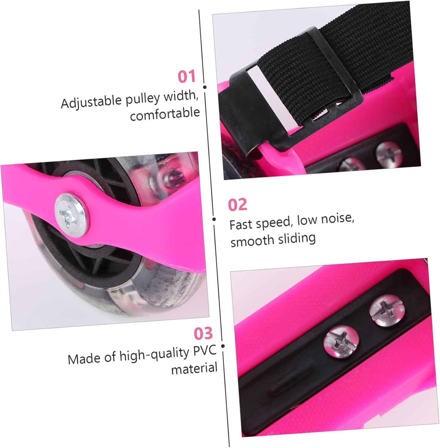 UKCOCO Adjustable Roller Skates with Light Up Wheels Flashing Outdoor Skates for Balance Enhancing Heel Shoes Protective and Decompression Design