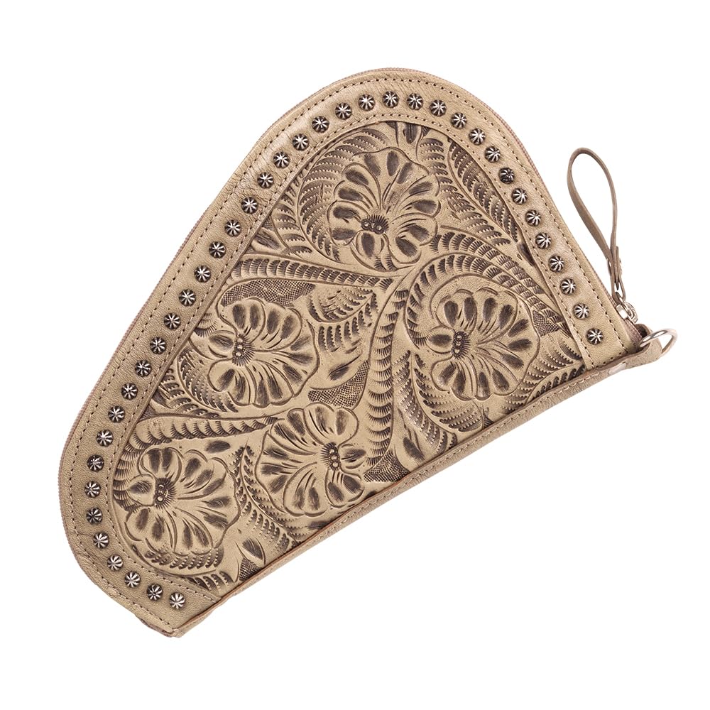 American West Unisex Leather Padded Gun Case Sand One Size