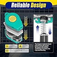 Vista 5 de Línea de vida auto retráctil, dispositivo de retención de caídas de línea de vida portátil de 23 pies, pararrayos de caídas con gancho de acero