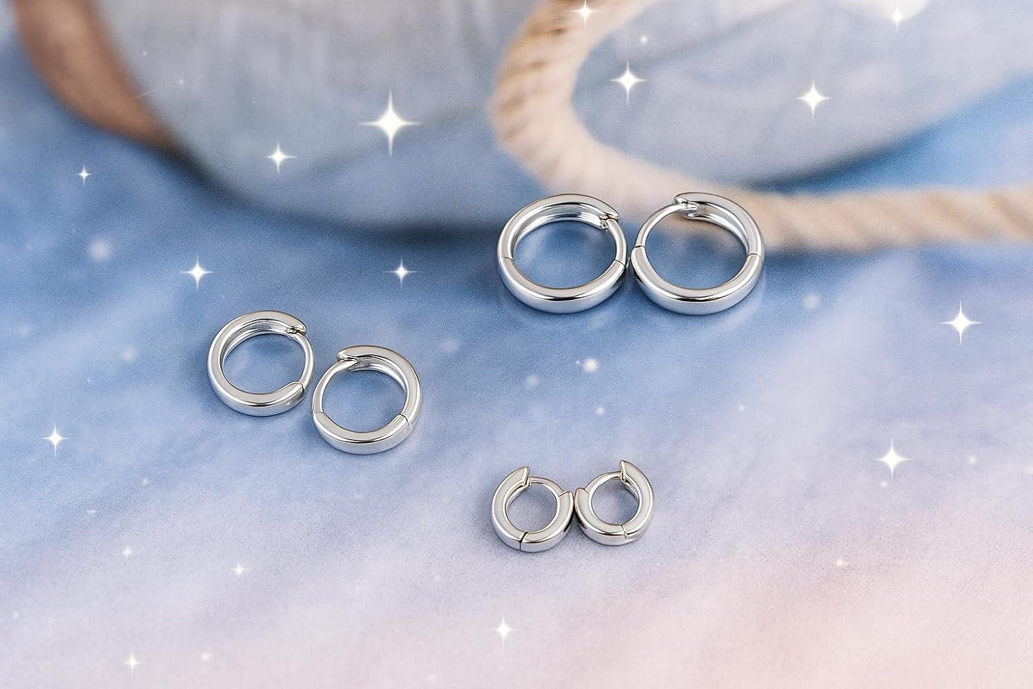 Wide Plain Huggie Earrings for Women Men 925 Sterling Silver Hypoallergenic Hinged-Hoop (Sold as Pair) Helix Cartilage Earlobe Silver Plain Hoops Classic Huggie Earrings