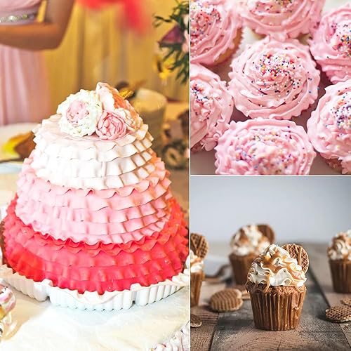 Miniatura 5 de Hendiy Juego de 9 puntas de glaseado para decoración de tartas, juego de boquillas plisadas para tuberías de falda con volantes, puntas de acero