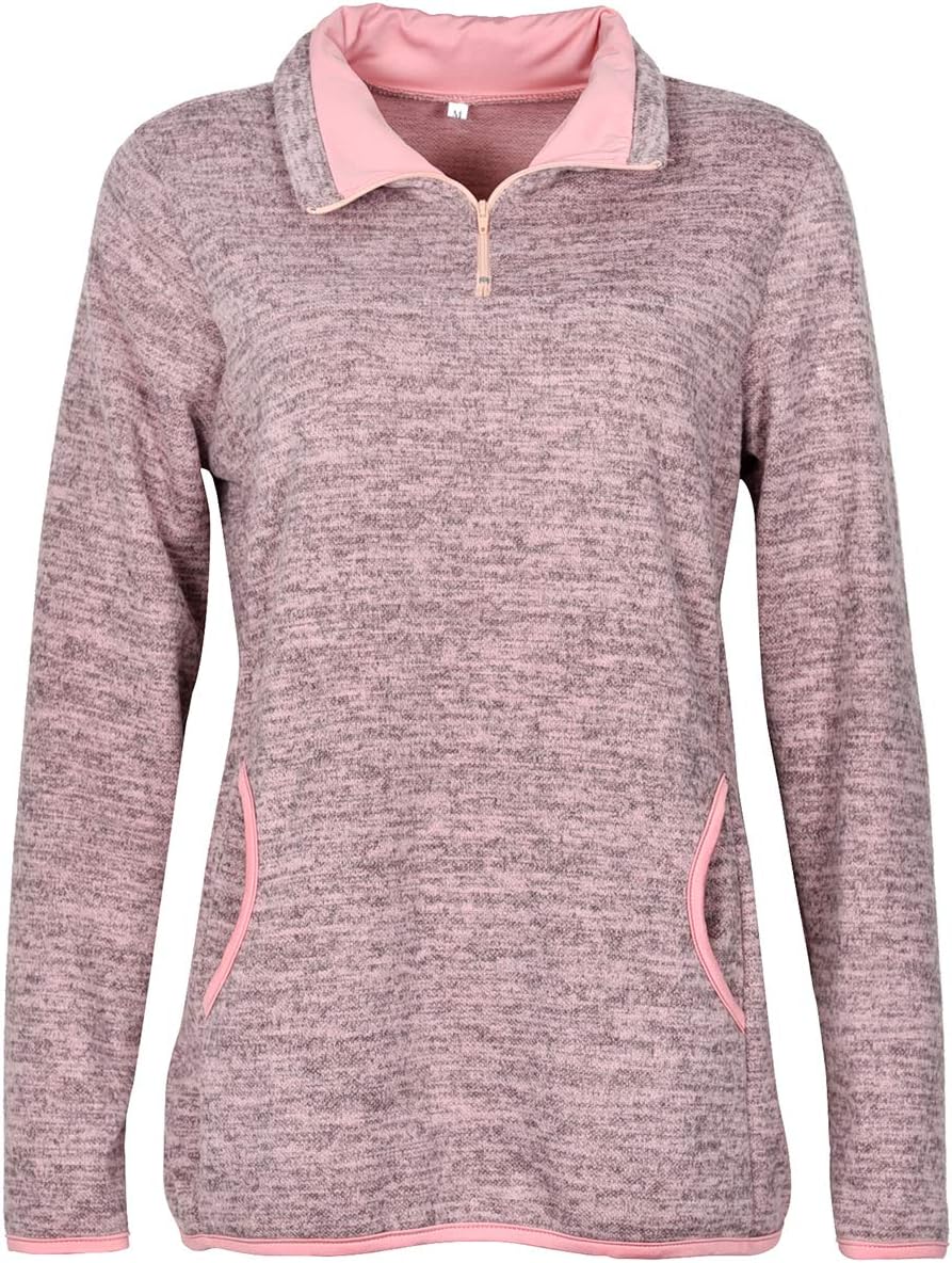 Artfish Women's Women Quarter Zip Casual Pullovers Lightweight Fleece Sweatshirts with Pockets - Image 4