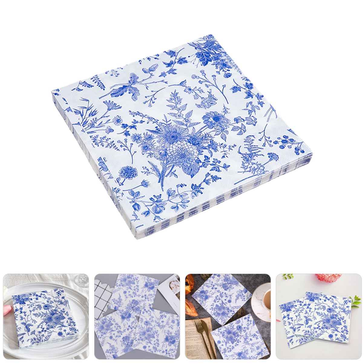 Blaue Papierservietten 100 Stück aus Papier für Partys