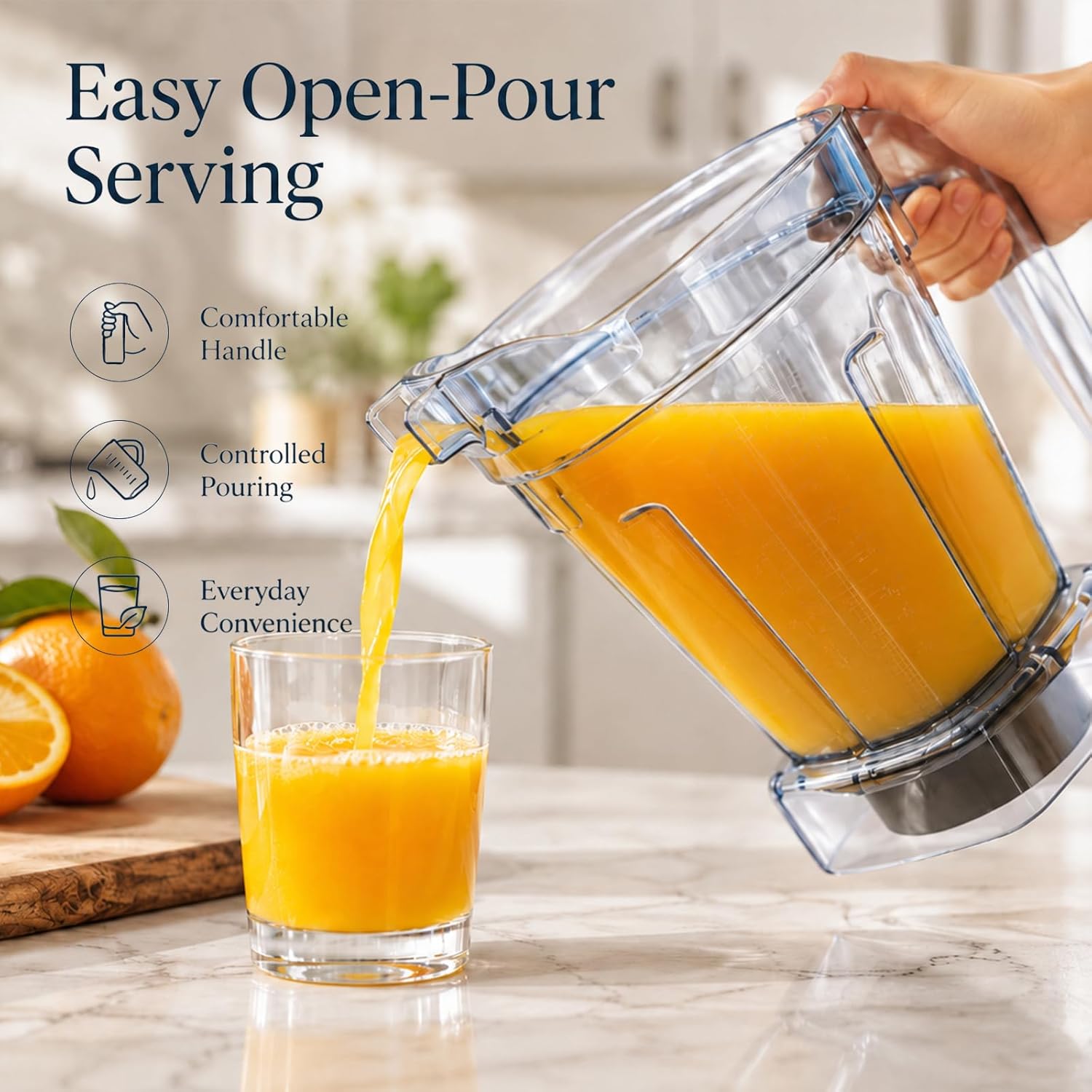64oz Low-Profile Blender Pitcher with SELF-DETECT Function Compatible with Vitamix all full-size Vitamix Blenders, Fits Under Most Kitchen Cabinets BPA-Free, Laser-Cut Stainless-Steel Blades (64oz)