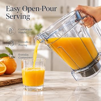 64oz Low-Profile Blender Pitcher with SELF-DETECT Function Compatible with Vitamix all full-size Vitamix Blenders, Fits Under Most Kitchen Cabinets BPA-Free, Laser-Cut Stainless-Steel Blades (64oz)