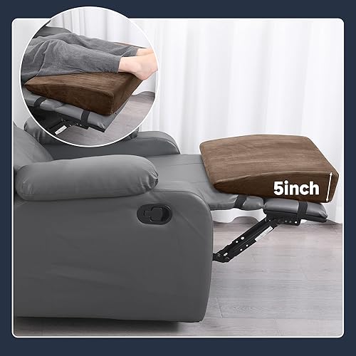 Miniatura 4 de MABOZOO Almohada reclinable de cuña, cojín de espuma extra grande para reposapiés con correas ajustables, extensor para reposapiés reclinable,