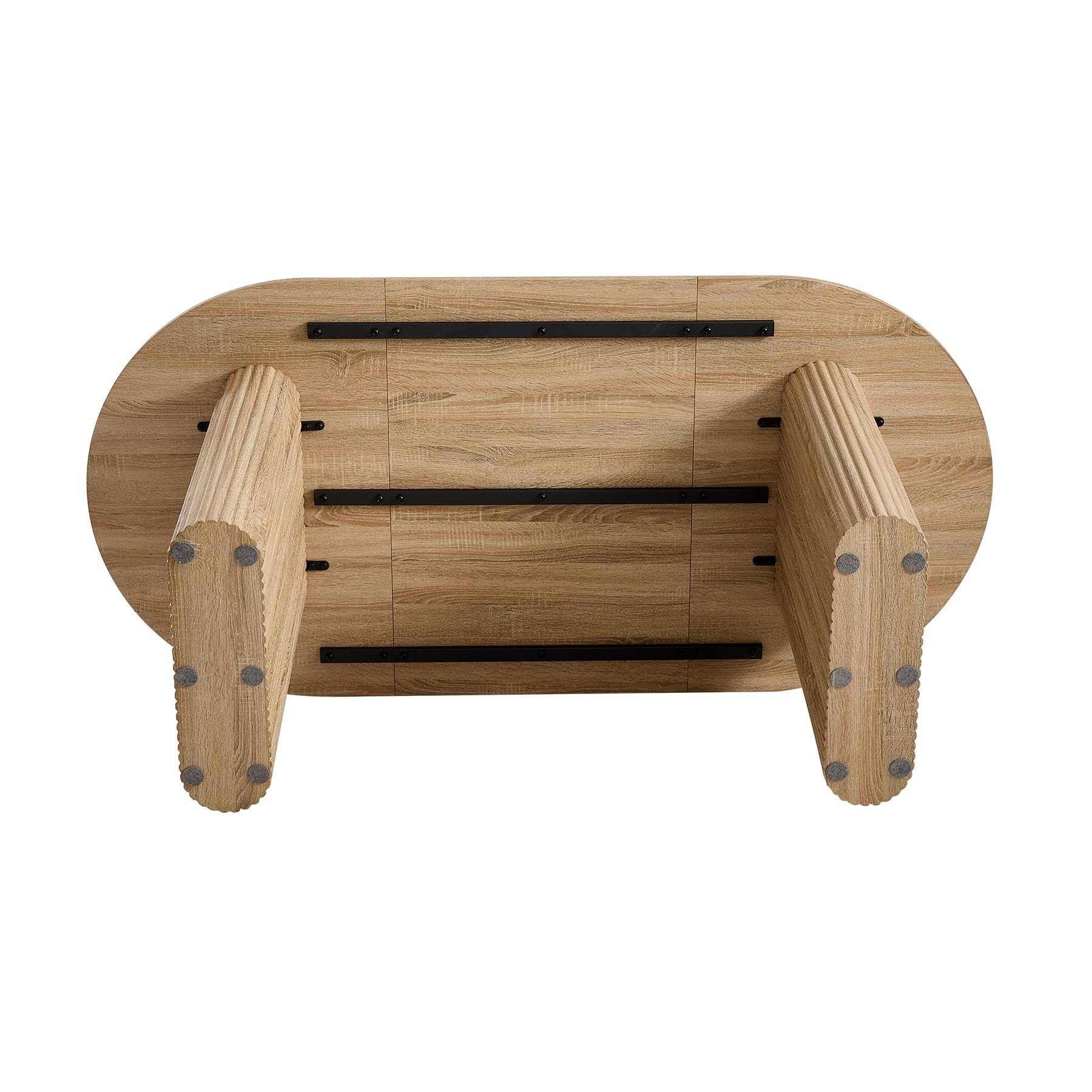 Mesa de Comedor Ovalada de 180 cm para 6-8 Personas, Moderna con Acabado de Veta de Madera y Patas Elípticas Resistentes para Cocina, Comedor y Sala de Reuniones. (Natural)