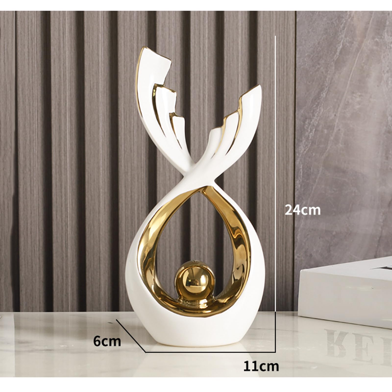 Escultura Decorativa Abstracta Moderna, cerámica Decorativa para Sala de Estar, para Oficina, Mesa, apartamento, Dormitorio, estatuas, Blanco, Grande