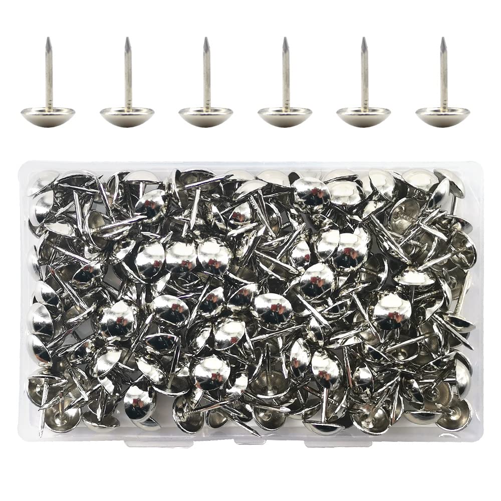 Ruidee Silver 200 Pcs Antique Upholstery Tacks, Furniture Decorative Thumbtacks, Push Pins (Std/Silver)