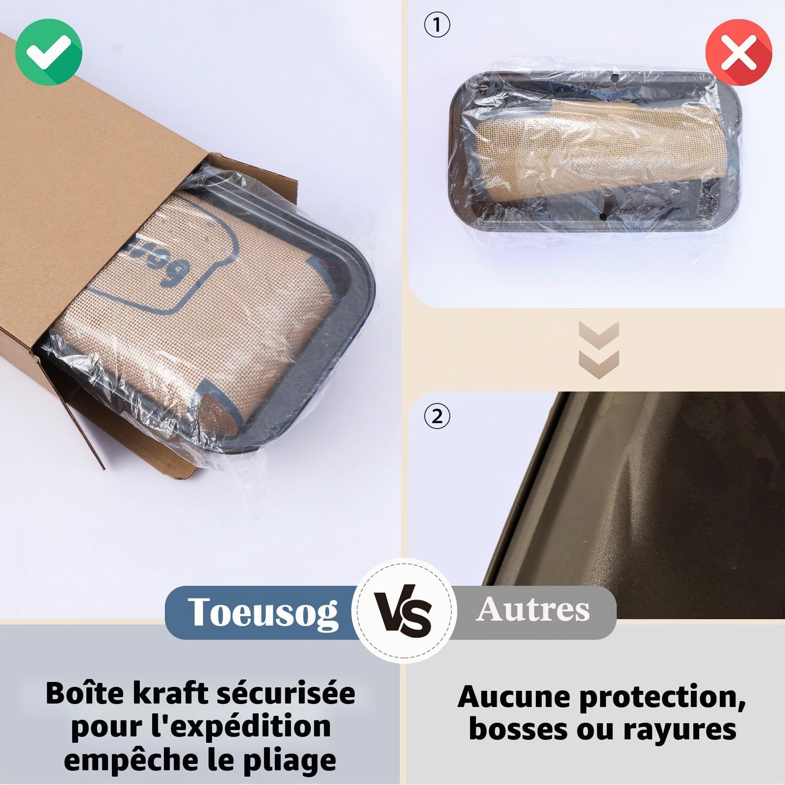 Moule a Cake Lot de 2: Moule Gâteau 27x15x7cm avec 2 Tapis de Cuisson - Moules à Pain Antiadhésif Rectangulaire pour Four - Réutilisable Moules Pâtisserie en Acier Carbone