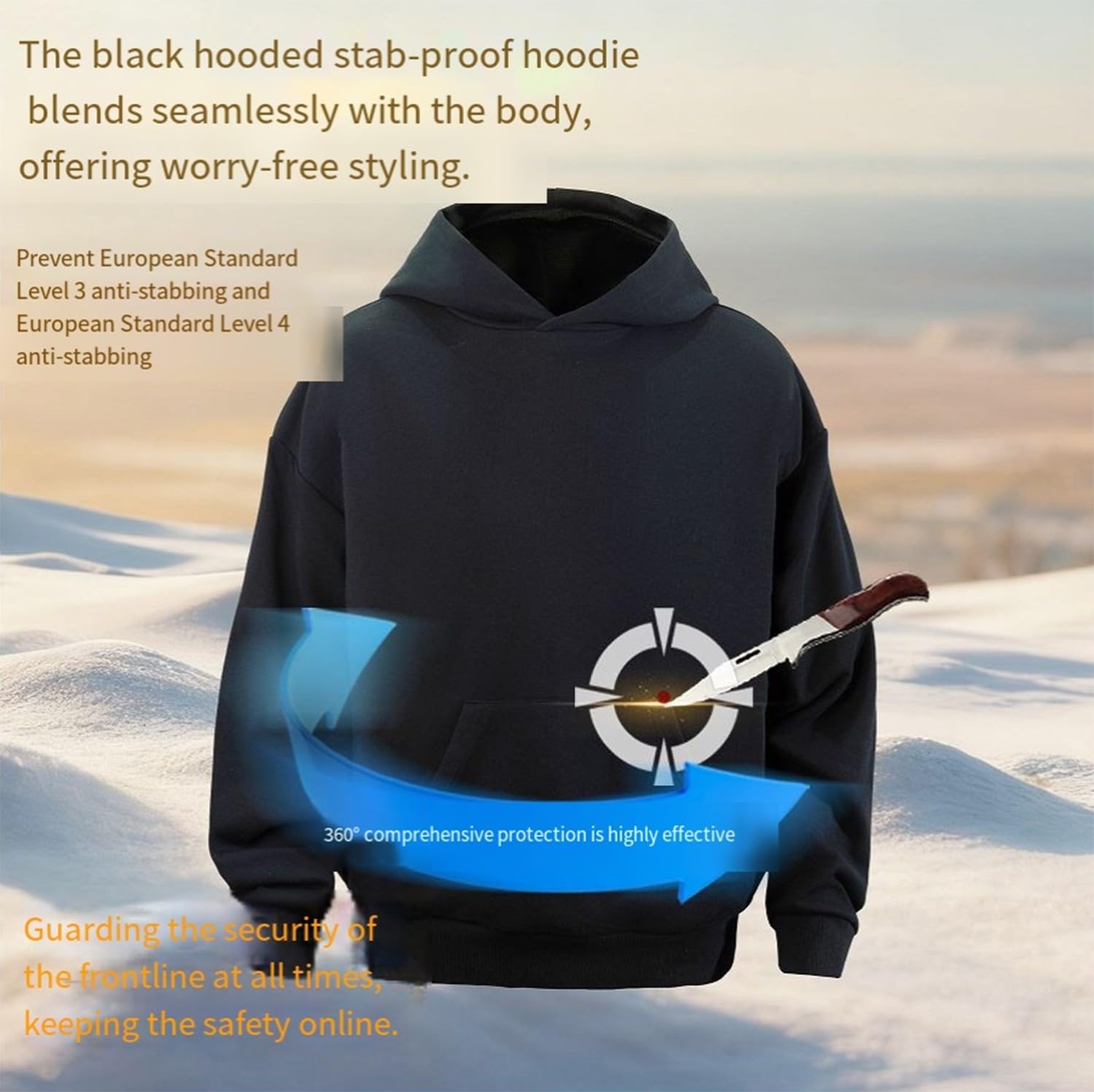 BLUEZY Ropa Antipuñaladas Chaqueta Táctica, Chalecos Anticortes Y Antipuñaladas Ropa De Seguridad Anticortes Chaleco Security para Protección De Seguridad Personal XL