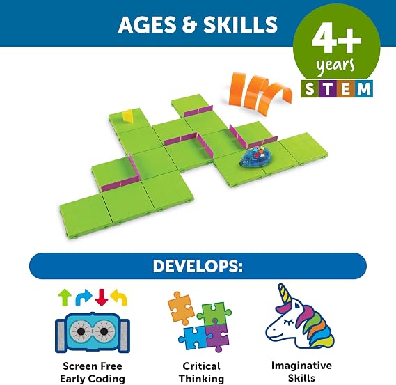 Learning Resources Code & Go Robot Mouse Activity Set, Rechargeable Robot Toy, Early Coding for Kids 5-7, STEM Programming for kids