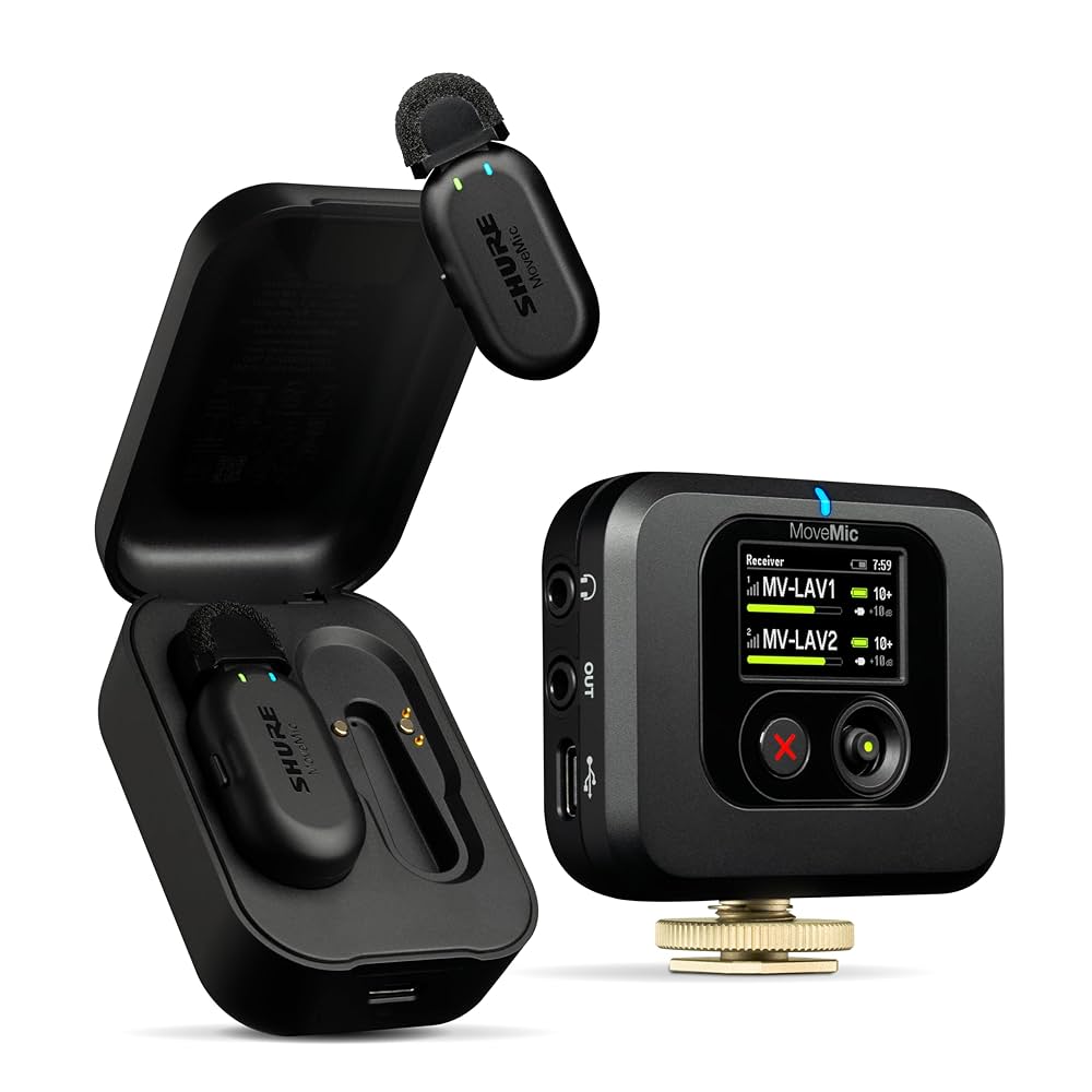 Shure Movemic Two ワイヤレスマイク MoveMic Two - Dwukanałowe bezprzewodowe mikrofony lavalier