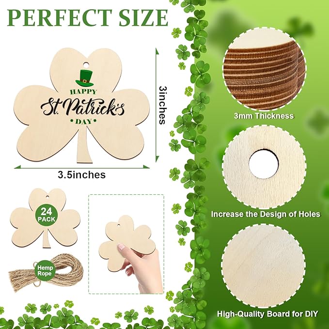 DIY Wooden Shamrock Ornaments for St. Patrick's Day