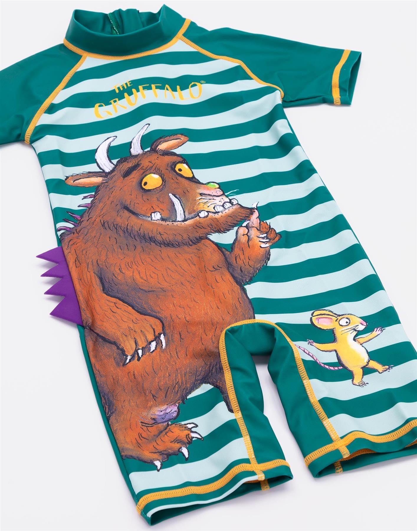 The Gruffalo El Traje de baño Boys Surf Suit | Niñas Niños pequeños Ratón Personajes del Bosque Traje de baño Verde Rayado | Mercancía de Libros Animados de programas de televisión