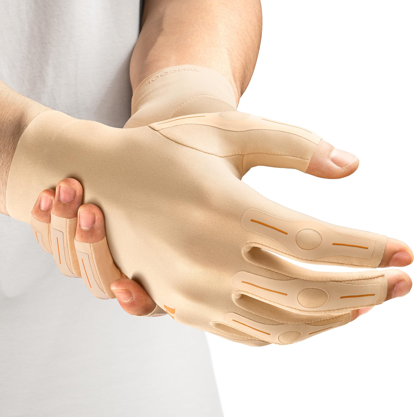 WHCOOL Arthritis Kompressionshandschuhe fingerlos Hautfreundlich, gegen Gelenksehnenbelastung & Morgensteifheit