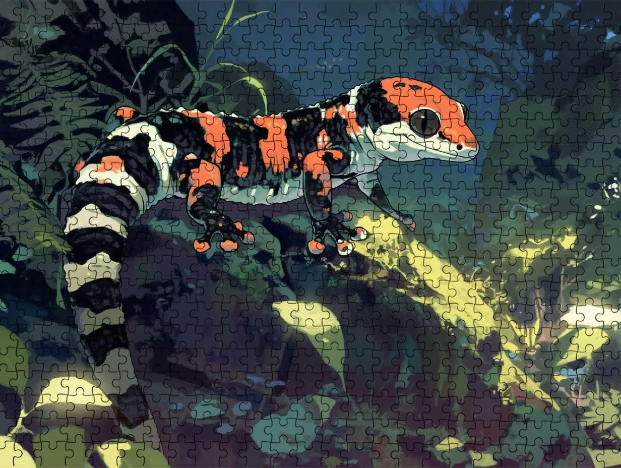 Puzzle dla dorosłych 1000, dżungla jaszczurka, 1000 elementów dla dorosłych, klasyczne gry edukacyjne, gry i zajęcia rodzinne, do dekoracji ścian domu, świetny pomysł na prezent R0KH-872