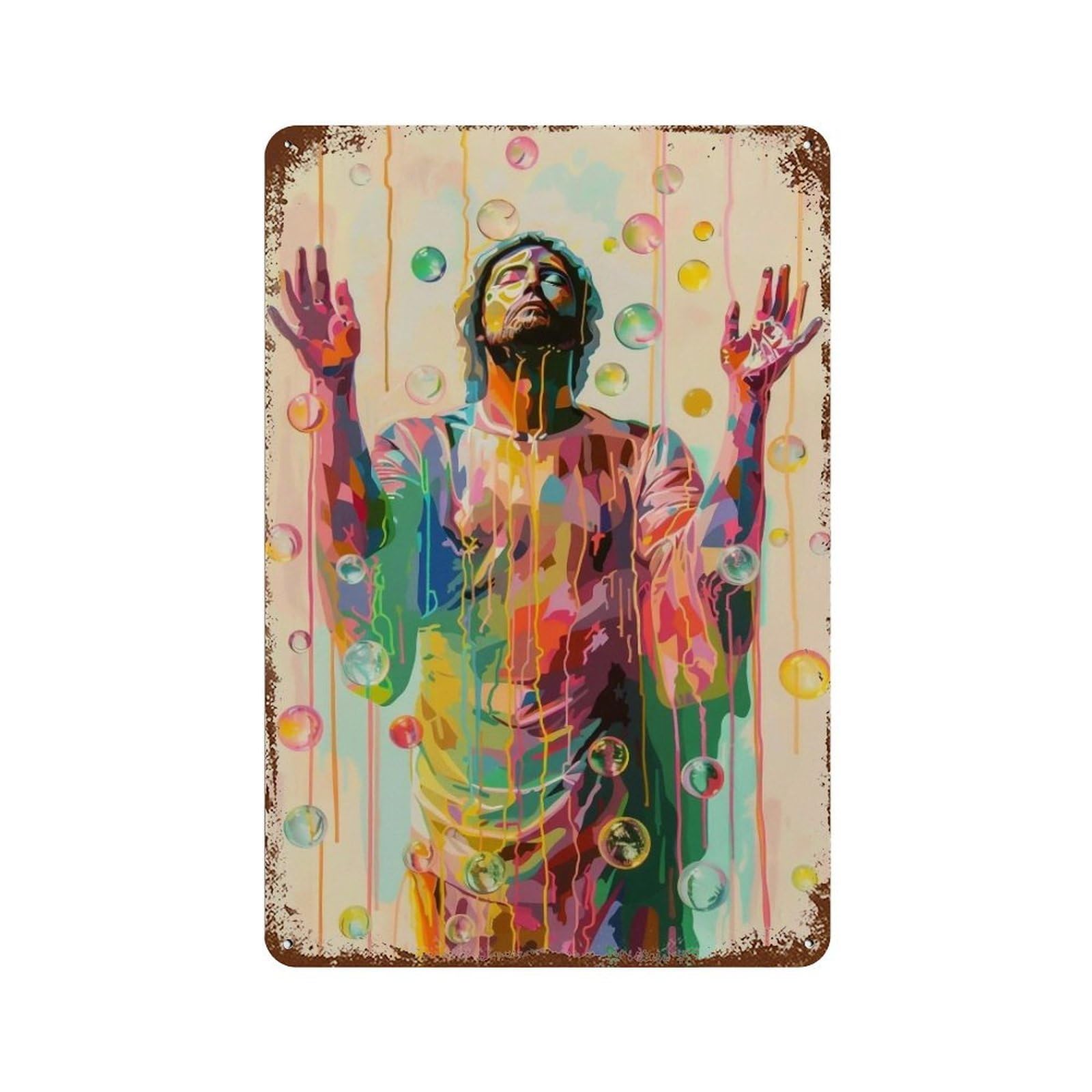 MGHTGRWE Christ’s Holy Halo 02 Poster Wall Art Iron Vintage Metal Tin Sign Modern Home Cofffee Club Art Bar Shop Decor 30x20cm