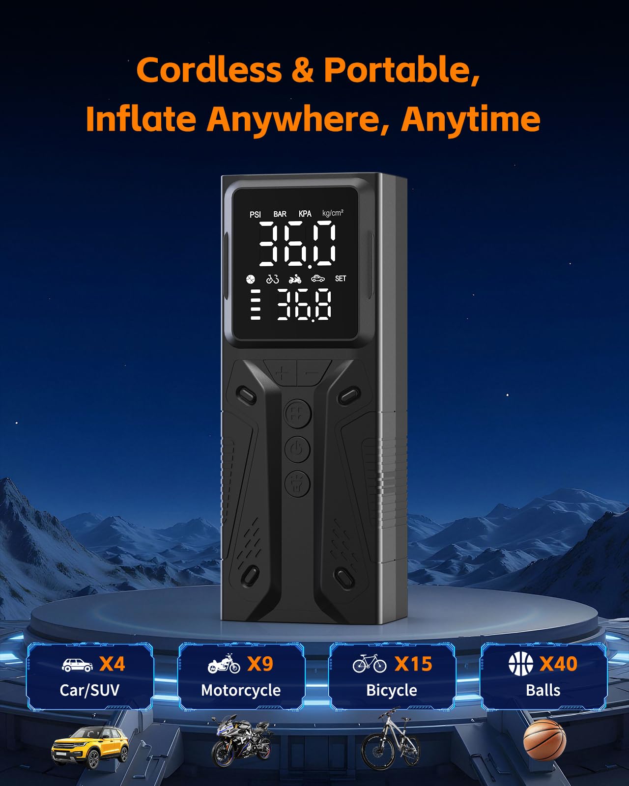 Compresseur d'air portable pour gonfleur de pneu
