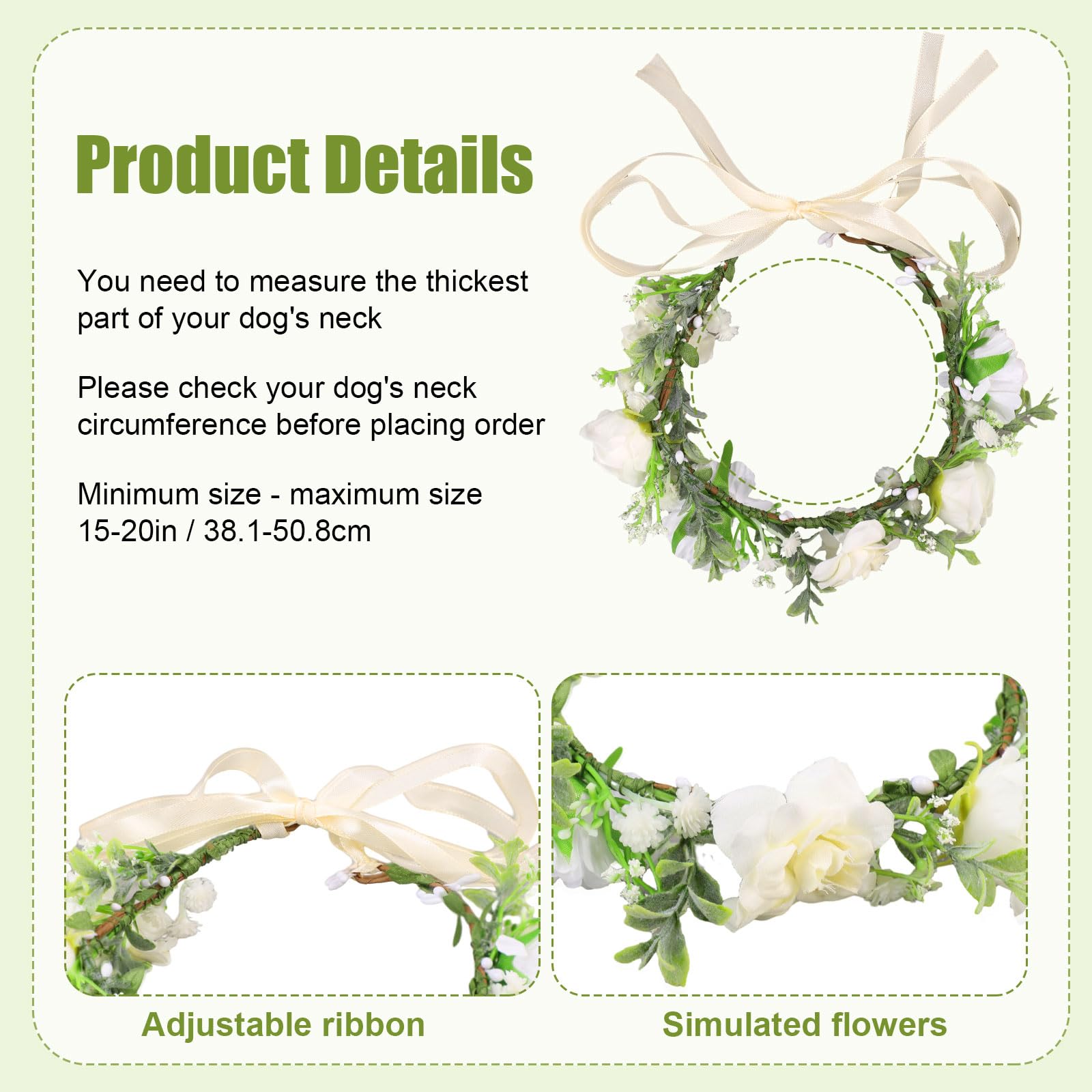 Flower Dog Wedding Collar - Image 2