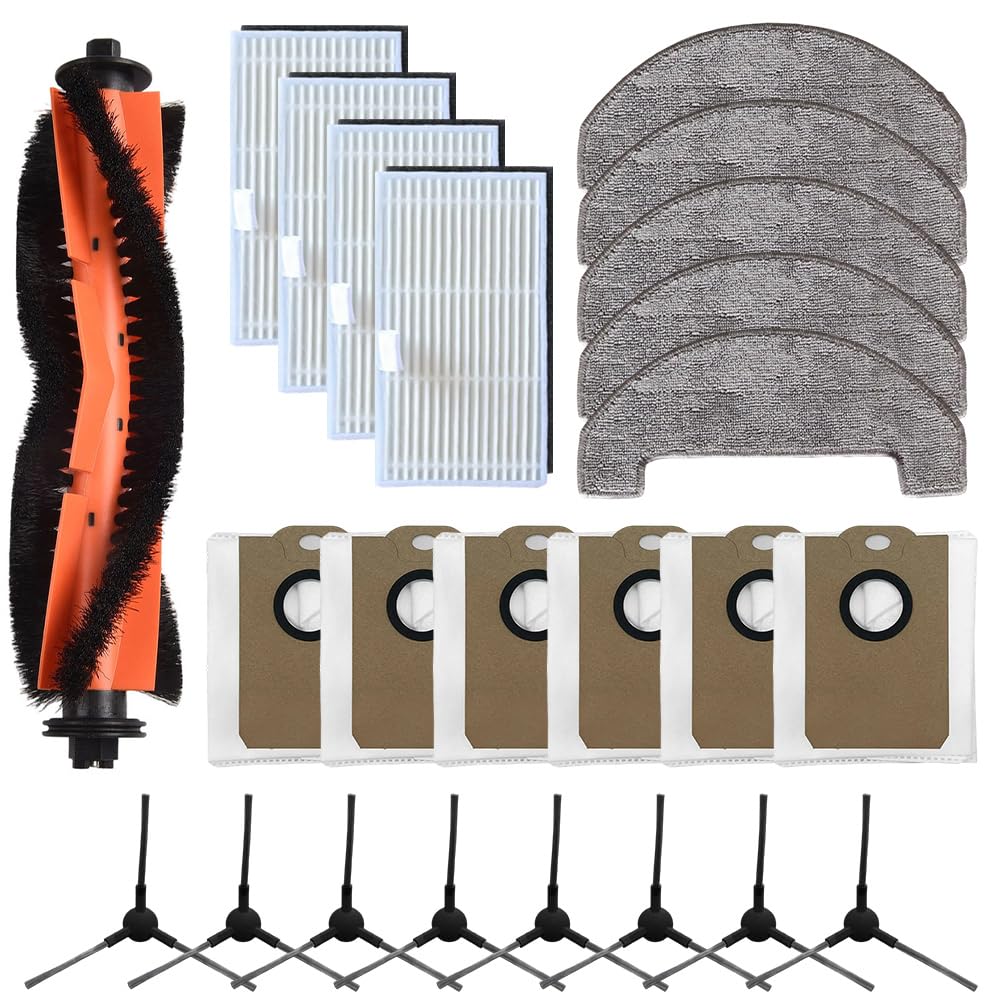Vacuum Replacement Parts Kit For MONSGA for MS1 MAX Robot Vacuum Cleaner Accessories Includes Main Brush/Side Brush/Filter/Mop Cloth/Dust Bag