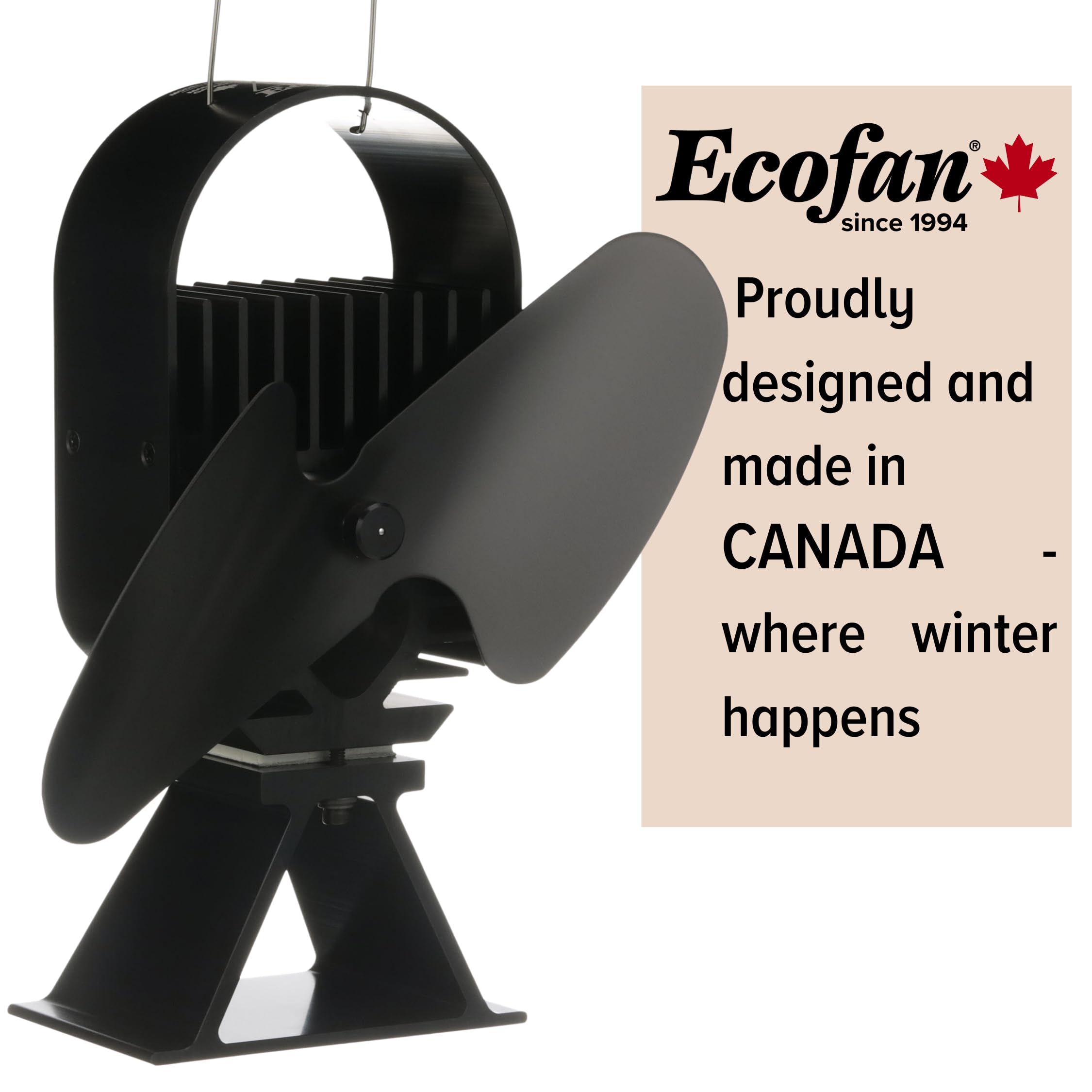 Ecofan AirDeco II Ventilateur de poêle - Technologie basse température - 190 CFM Idéal pour poêles à bois, gaz, granules - Alimenté à la chaleur, Circulation d'air efficace & économies de combustible