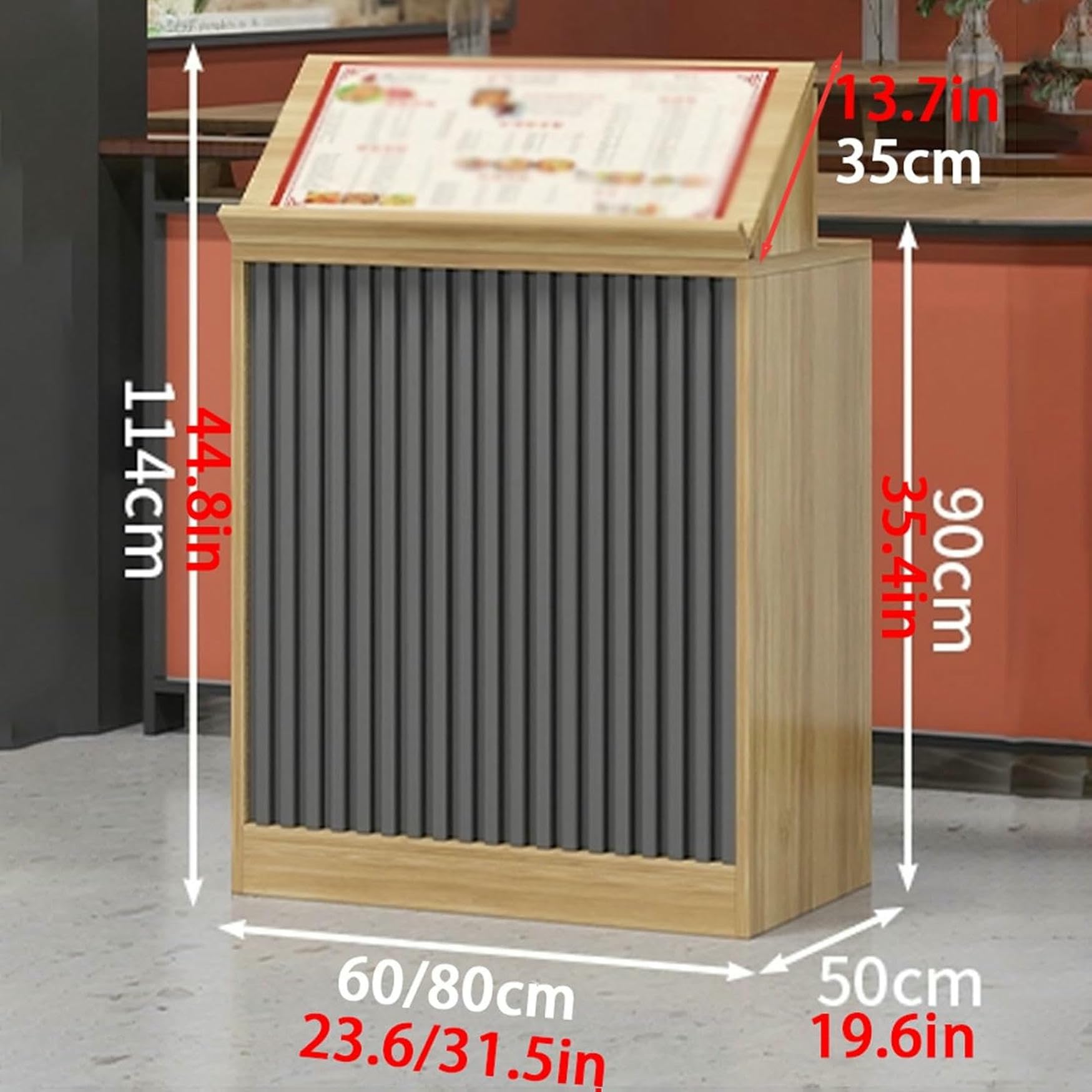 Zamykane biurko recepcyjne z szufladami, kompaktowy drewniany licznik kasowy do biura i handlu detalicznego - idealne rozwiązanie do przechowywania w pomieszczeniach recepcyjnych (60 cm)