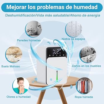 Dehumidifier, 1200ml Molded Dehumidifier, Portable Time Dehumidifier with LED Display, Perfect for Bedroom, Closet, Basement, Bathroom