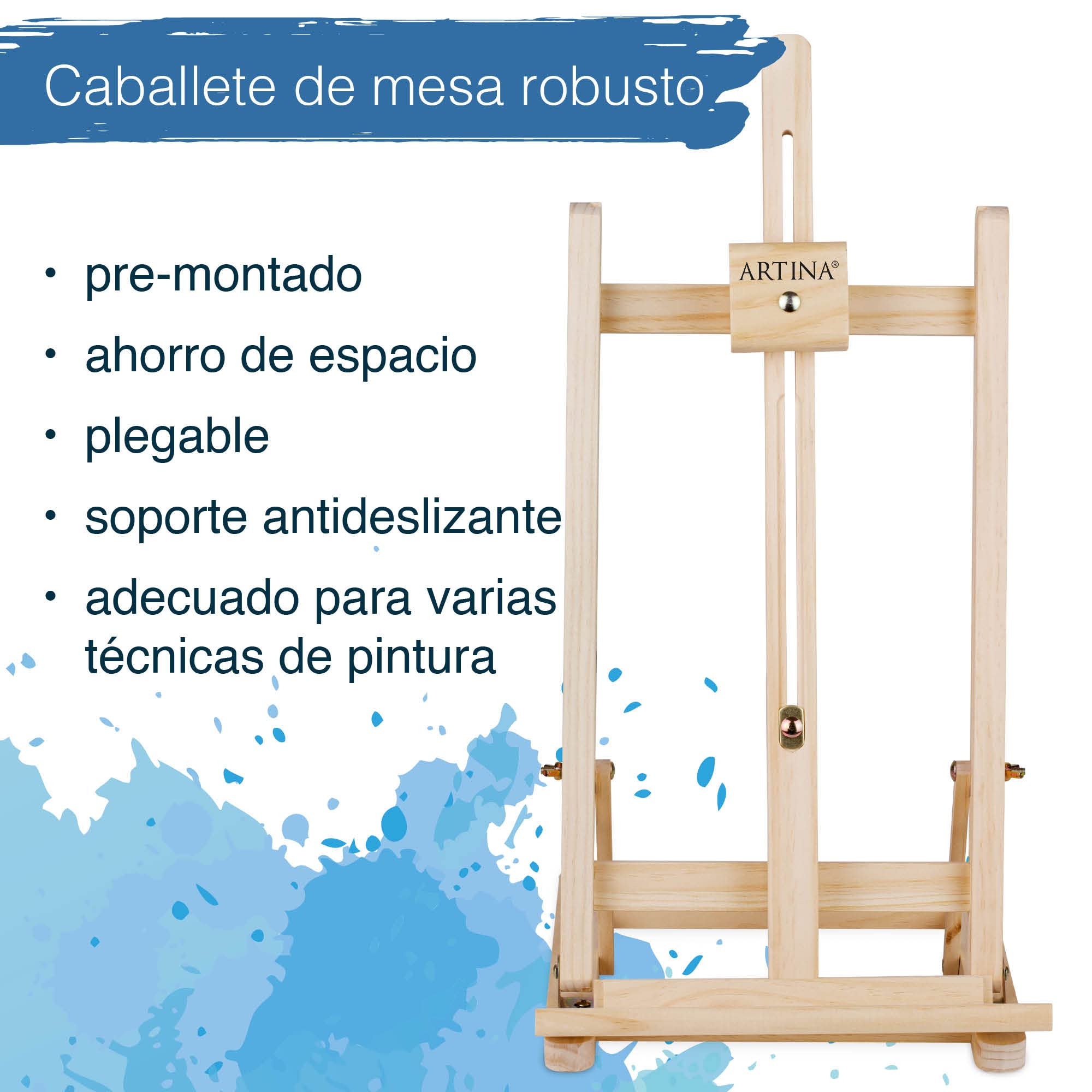 Artina 25 Piezas Kit Pintura con Caballete Pintura Mesa, Maletín Pinturas Acrílicas con Bastidores y Pinceles – Set Pinturas para Niños y Adultos FSC Madera – Regalo di Natale Lisbon