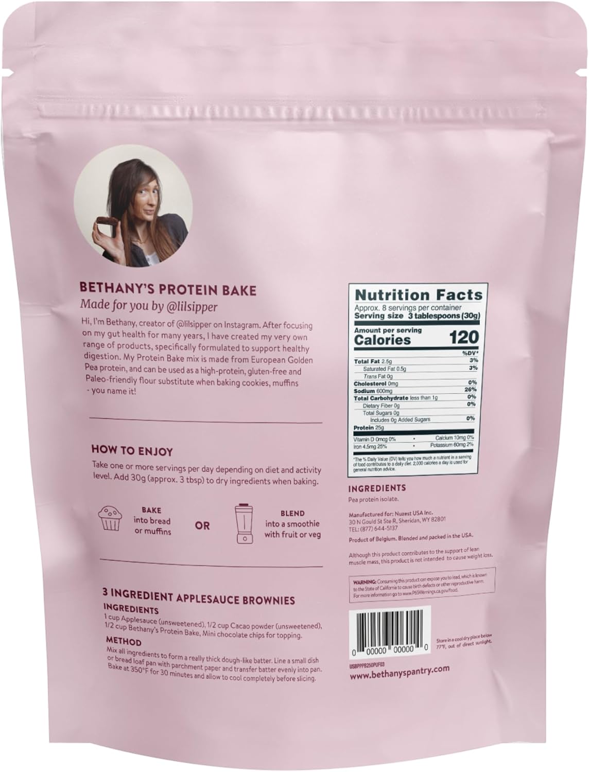 Nuzest Bethany’s Pantry Plant Protein Bake Powder Flour Substitute for Baking 8.8 oz / 250 g - Image 7