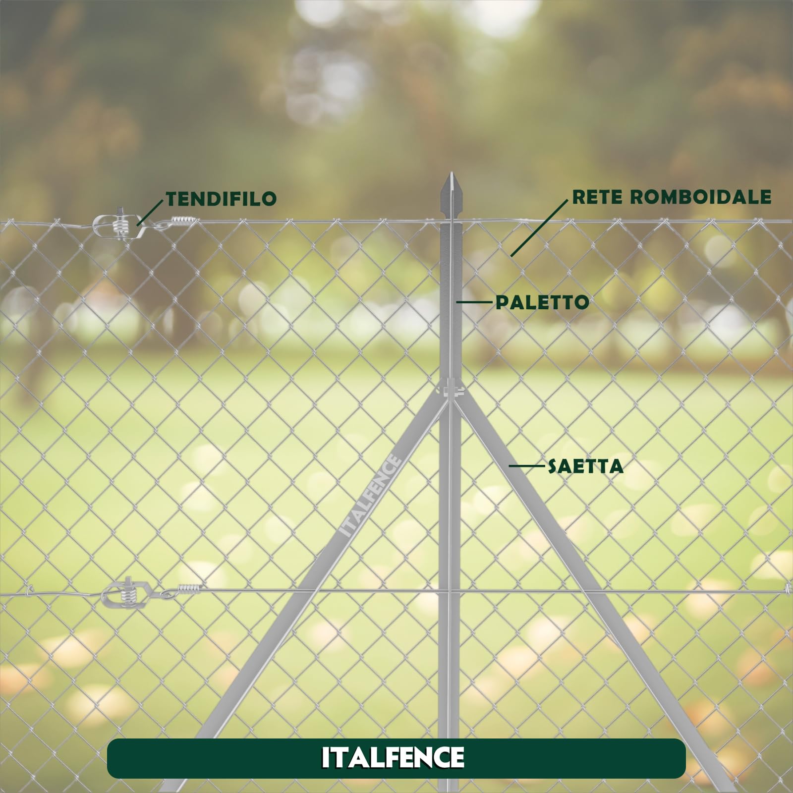 Saetta a L in ferro zincata per recinzione, 5 pezzi [H170cm]