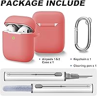 Vista 558 de Funda para AirPods Pro con kit de limpieza, funda de silicona suave para Apple AirPod Pro de 1ª/2ª generación, accesorios de funda AirPods Pro/Pro 2