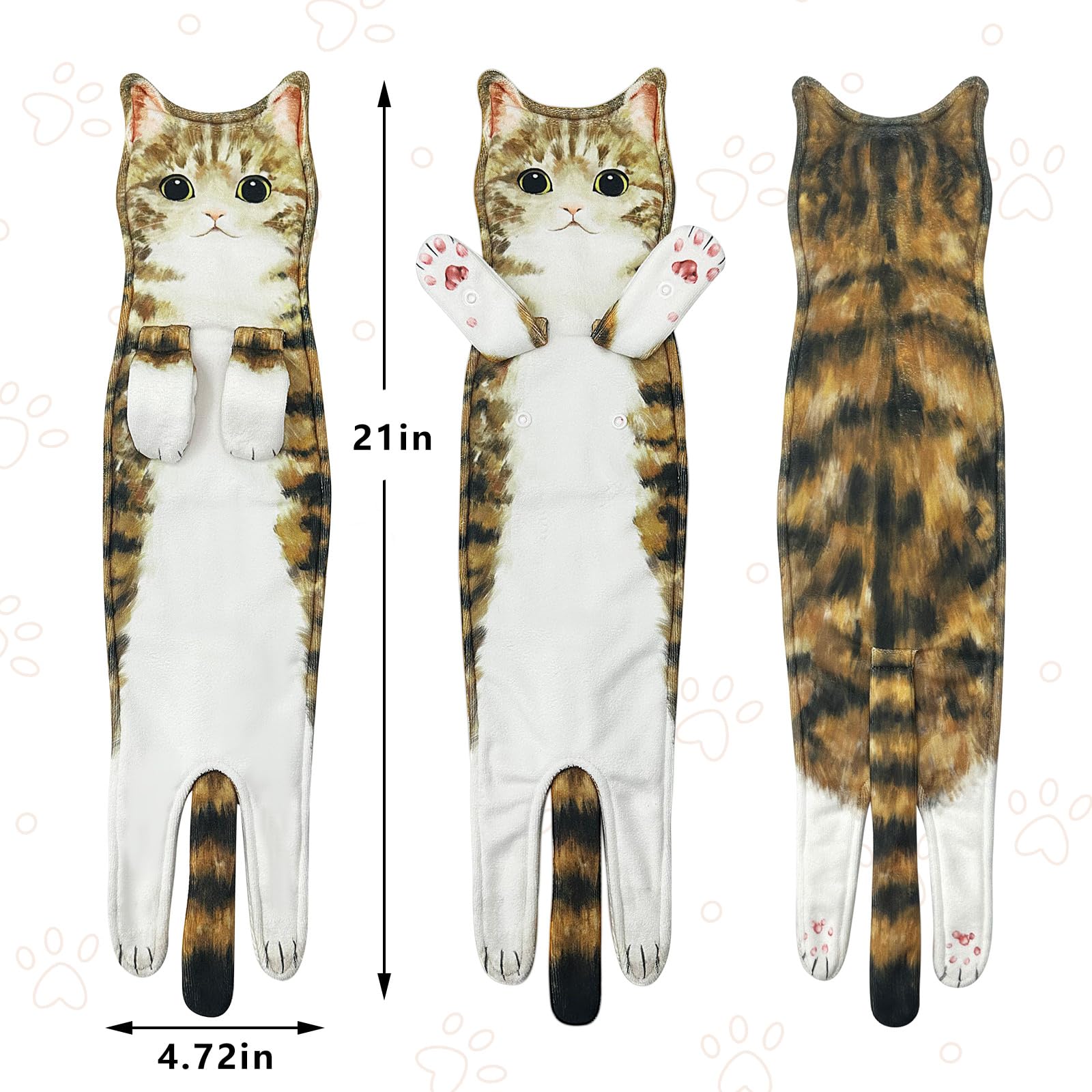 Katzenhandtuch Aus Mikrofaser – Super Saugfähig, Niedliches Deko-Handtuch, 15x30 Cm