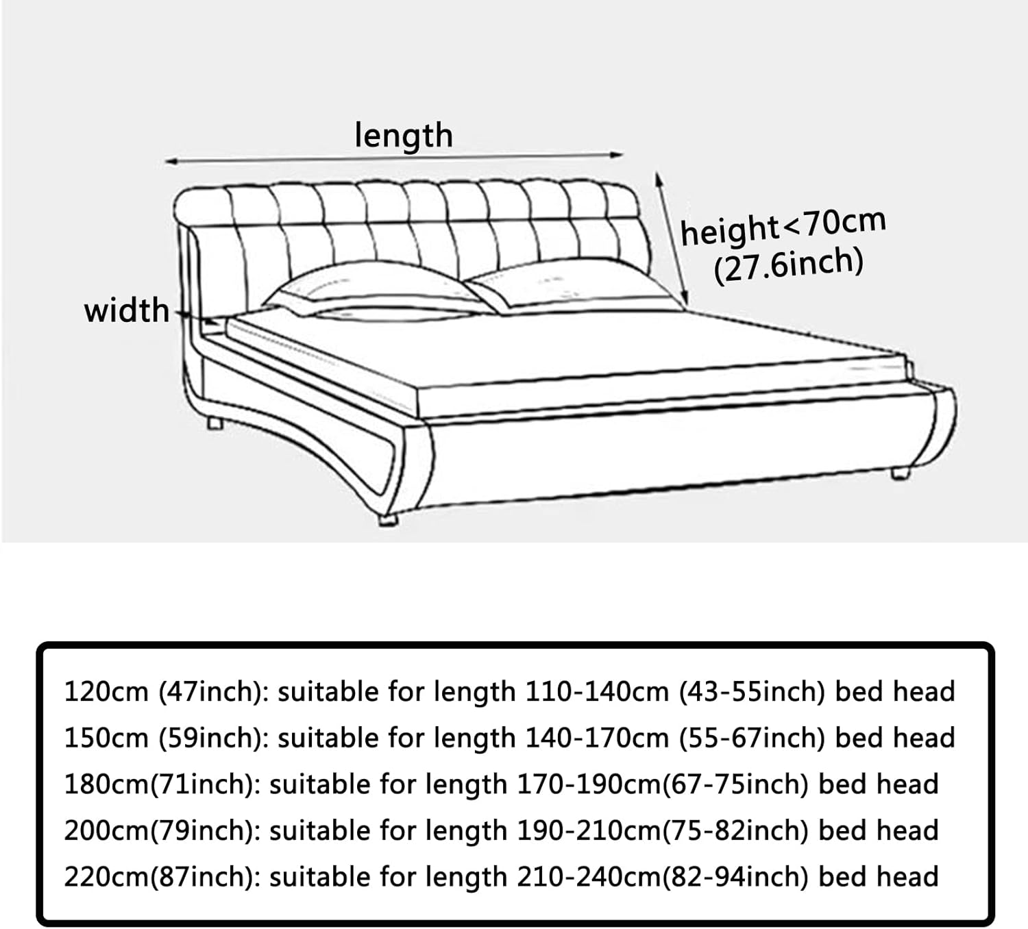 Bed Headboard Covers, Dustproof All Inclusive Elastic Headboard Slipcover, Slip Protector Cover for Single Double King Super King Size Bed-orange-120cm(47inch)