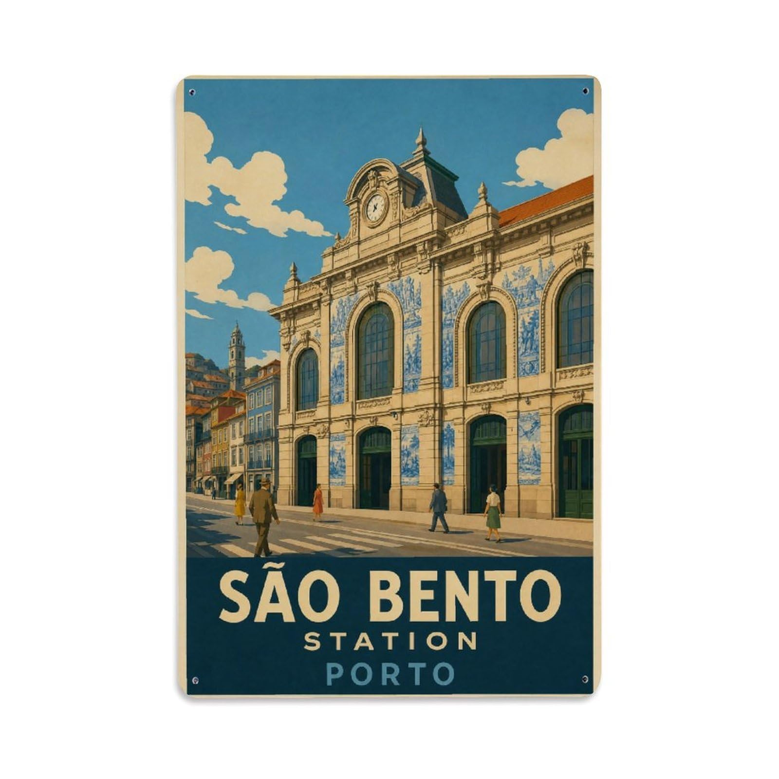 Metal Tin Sign Sao Bento Vintage Travel Portugal